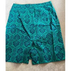 J.Crew Pencil Skirt Paisley Print Career Office Green Blue Size 6‎